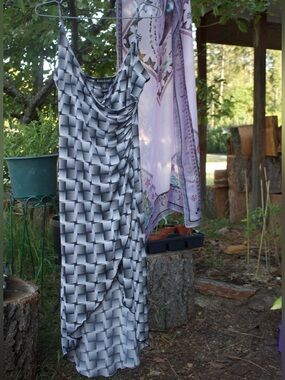 bebe Black & White Geometric Dress